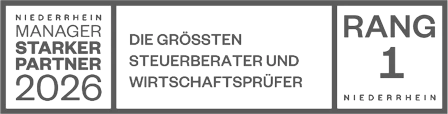 Niederrhein Manager, Starker Partner 2026: Rang 1 der größten Steuerberater und Wirtschaftsprüfer am Niederrhein